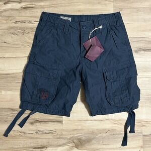 Surplus Tex Cargo Shorts Mens Small Blue Airborne Vintage Cotton Fast Shipping